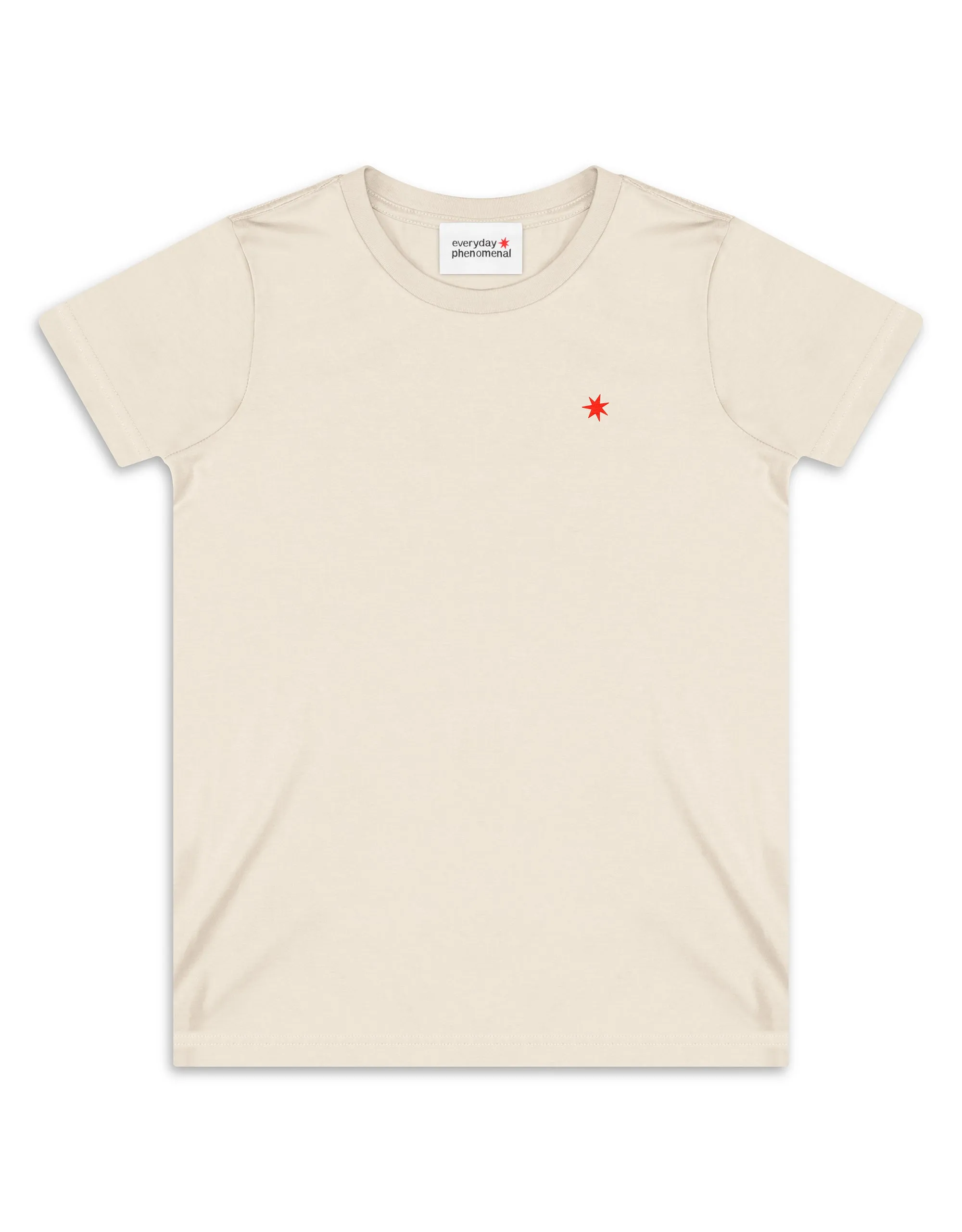 Cream Red Star Organic Cotton Eco-Friendly T-shirt