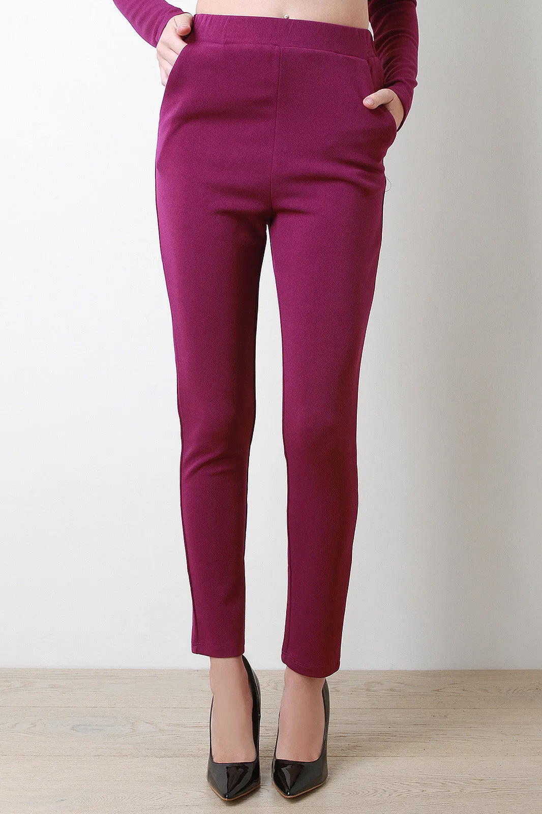 Crepe Tapered Suit Pants