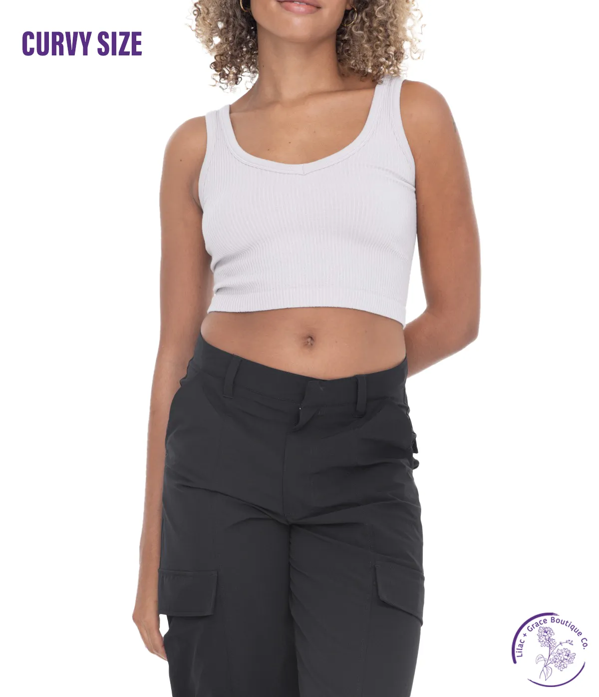 Curvy Ribbed Seamless Cropped Tank Top