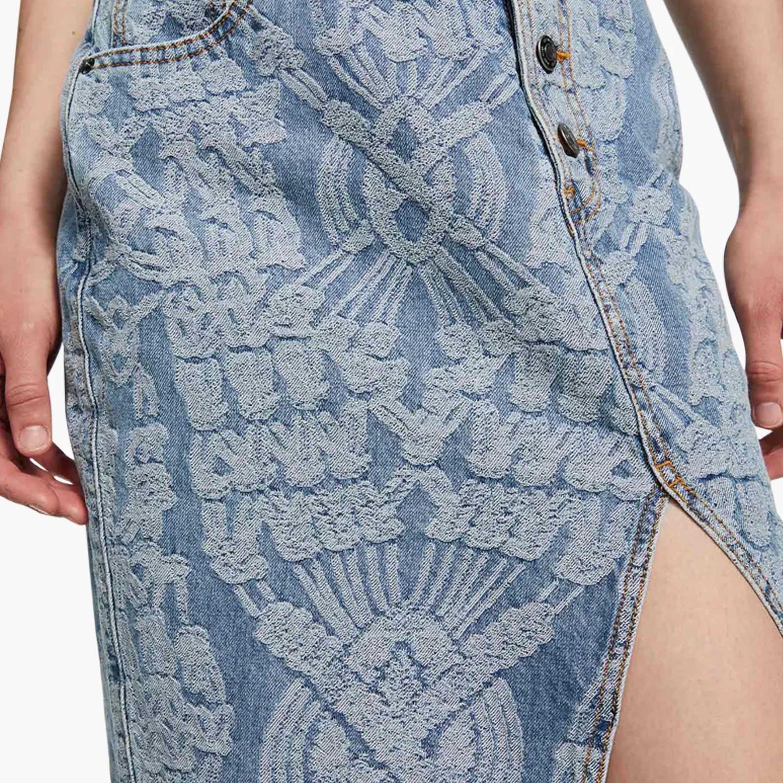 Daily Paper Settle Macrame Denim Skirt