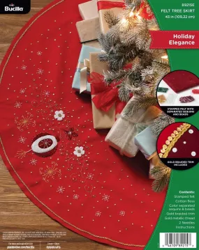 DIY Bucilla Holiday Elegance Christmas Ornament Felt Tree Skirt Kit