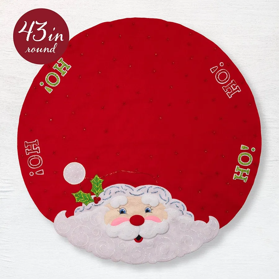 DIY Bucilla Jolly Santa Face Christmas Holiday Felt Tree Skirt Kit 89640E