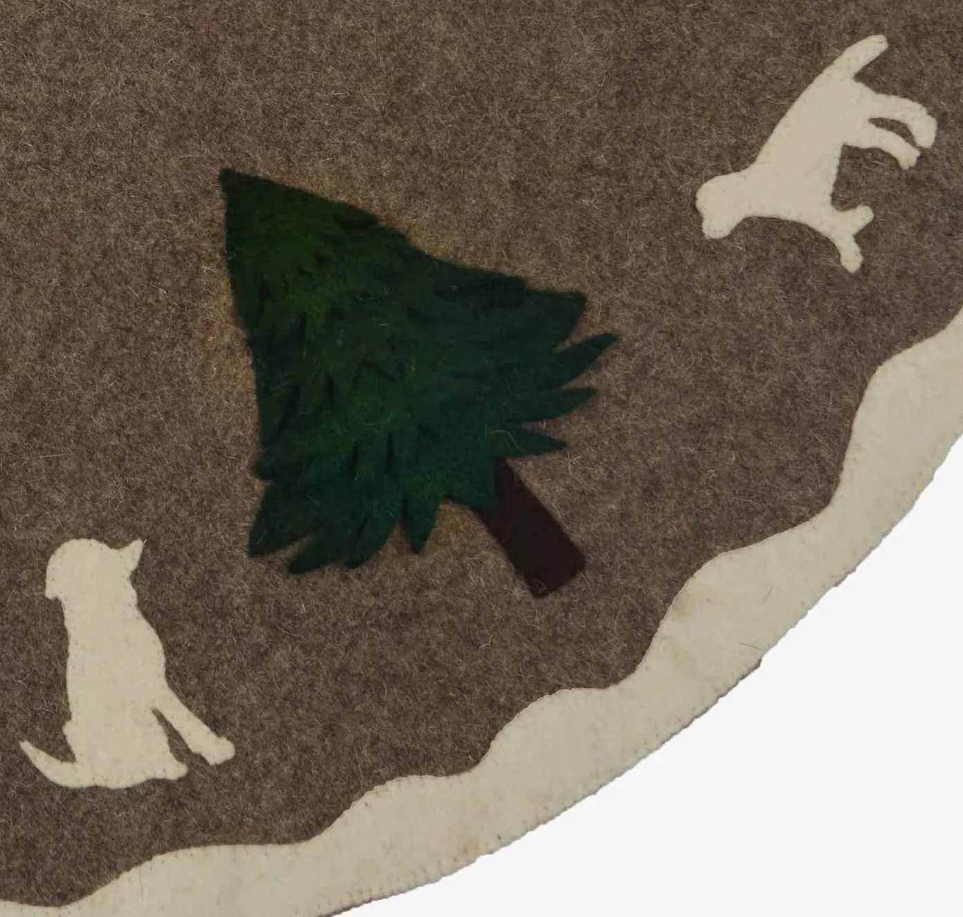 Dogs with Green Trees Christmas Tree Skirt