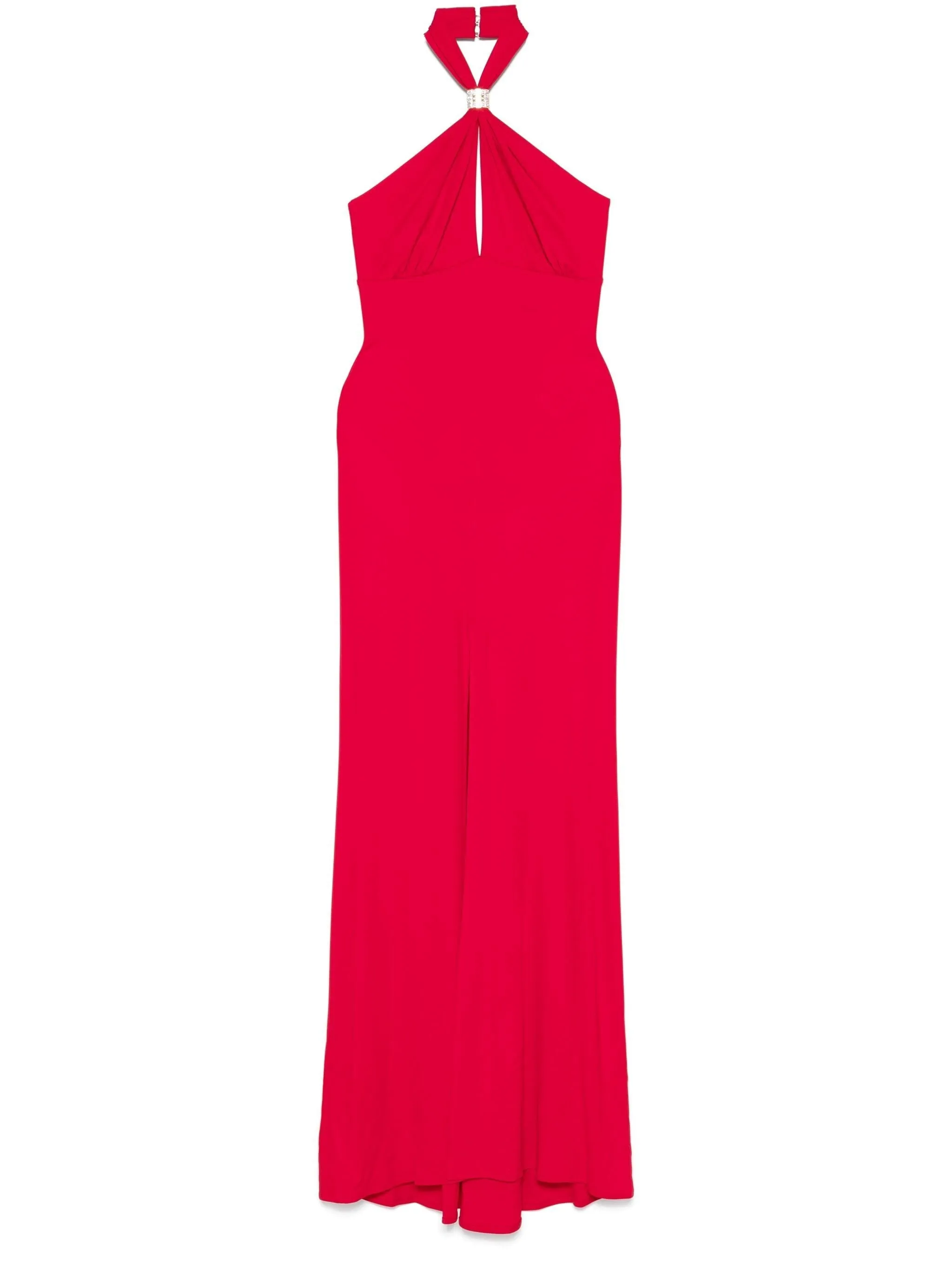 ELISABETTA FRANCHI HALTERNECK JERSEY MAXI DRESS