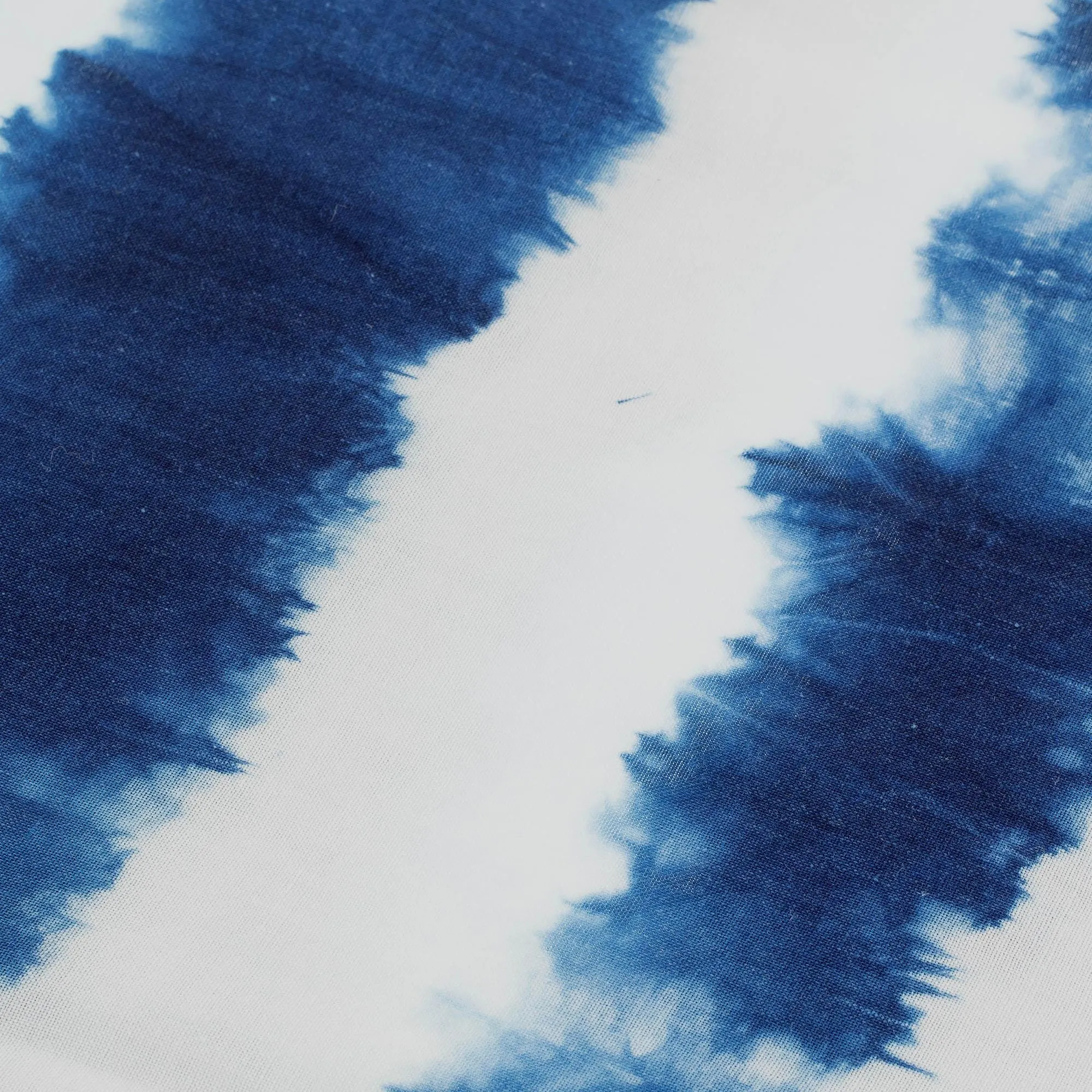 Endless Indigo Indigo and White Stripe Shibori Dyed Cotton Infinity Scarf