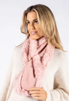 Faux Fur Trim Scarf