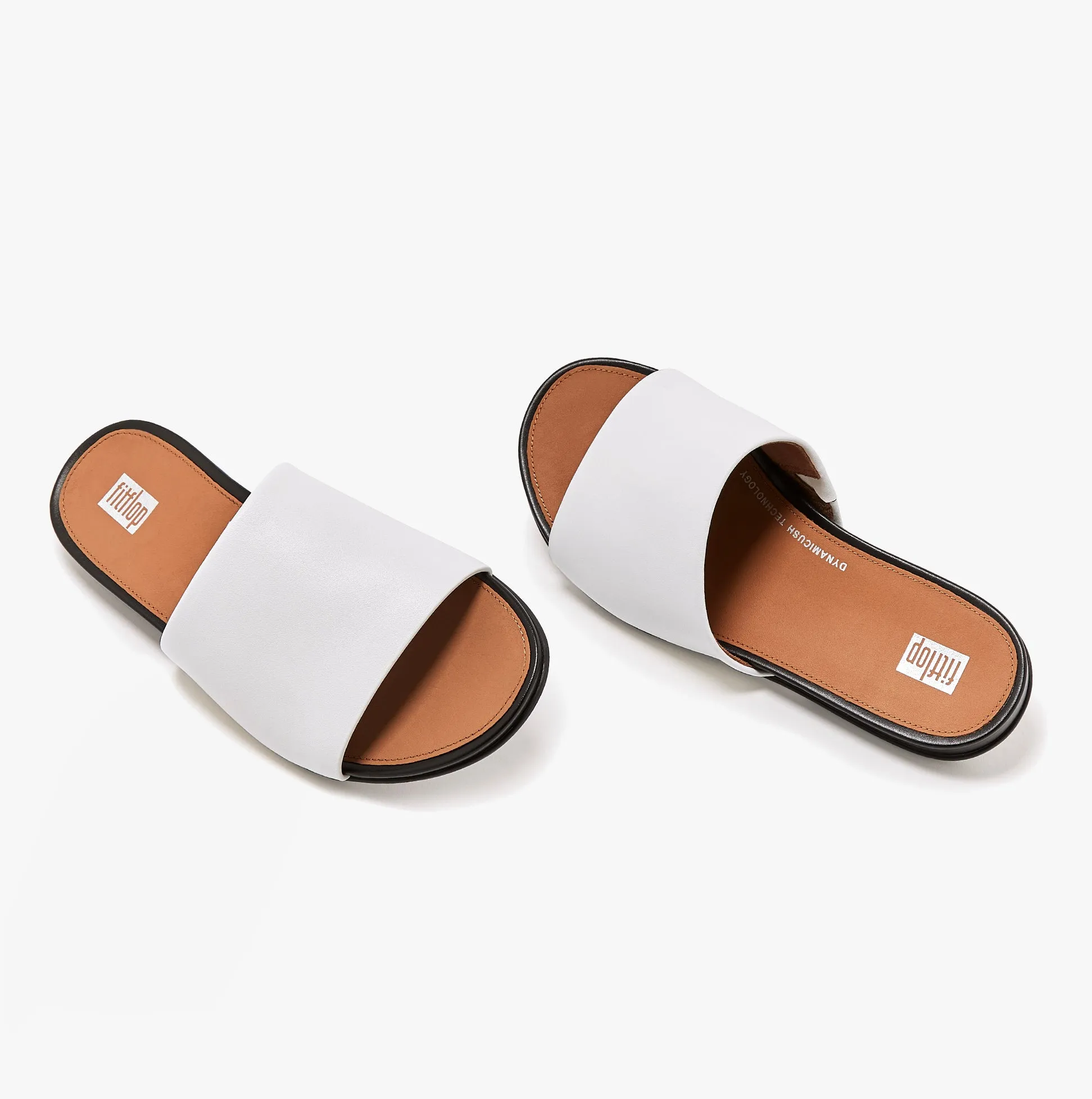 FE8-477 GRACIE LEATHER POOL Ladies Slides Cream