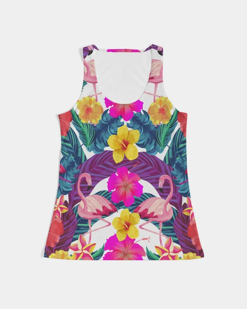 Floral Flamingos Women's Racerback Tank