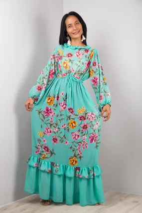 Floral Maxi Chiffon Dress