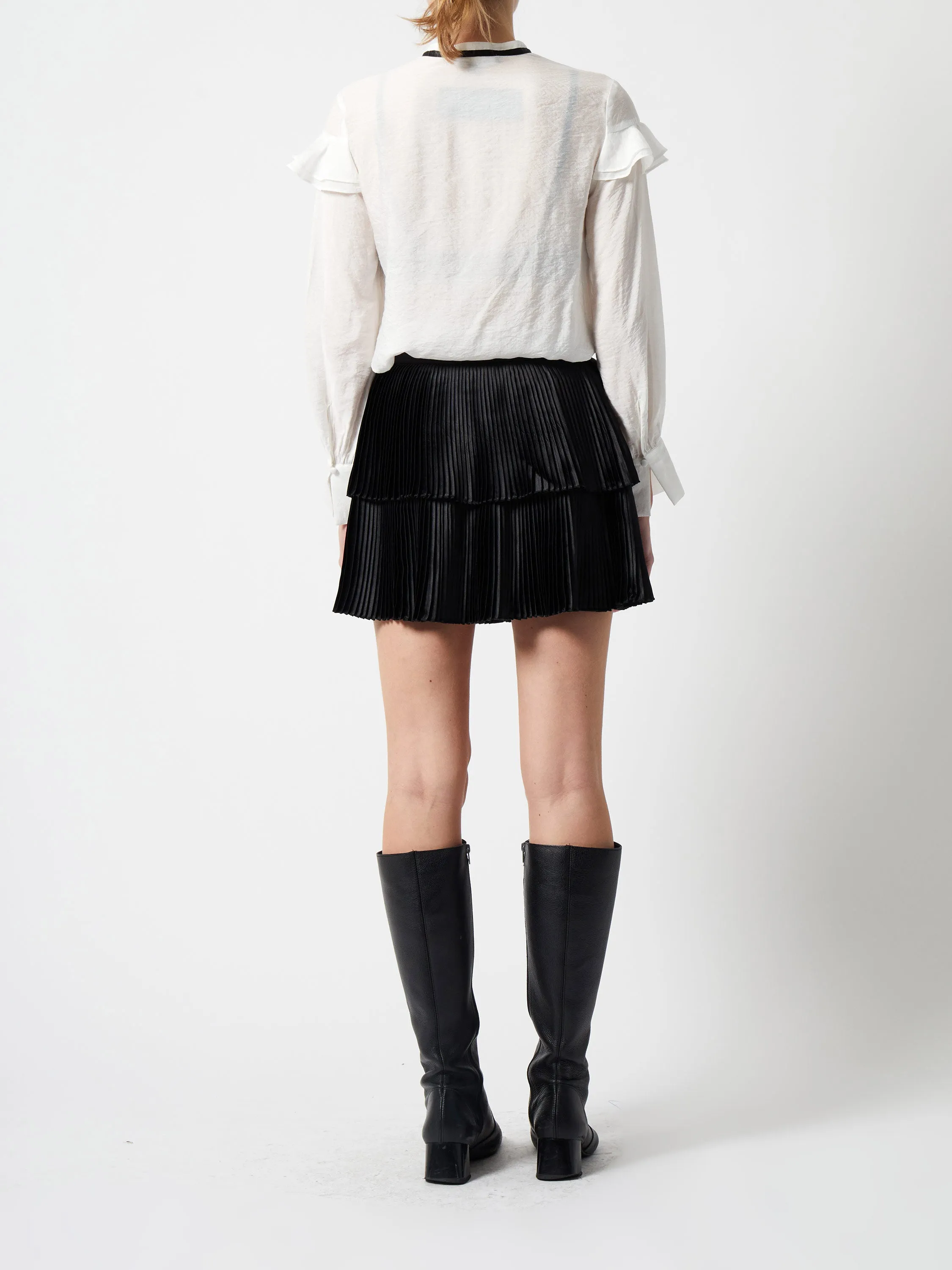 French Connection Ilsa Pleated Mini Skirt - Blackout