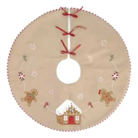 Gingerbread Tree Skirt - Red