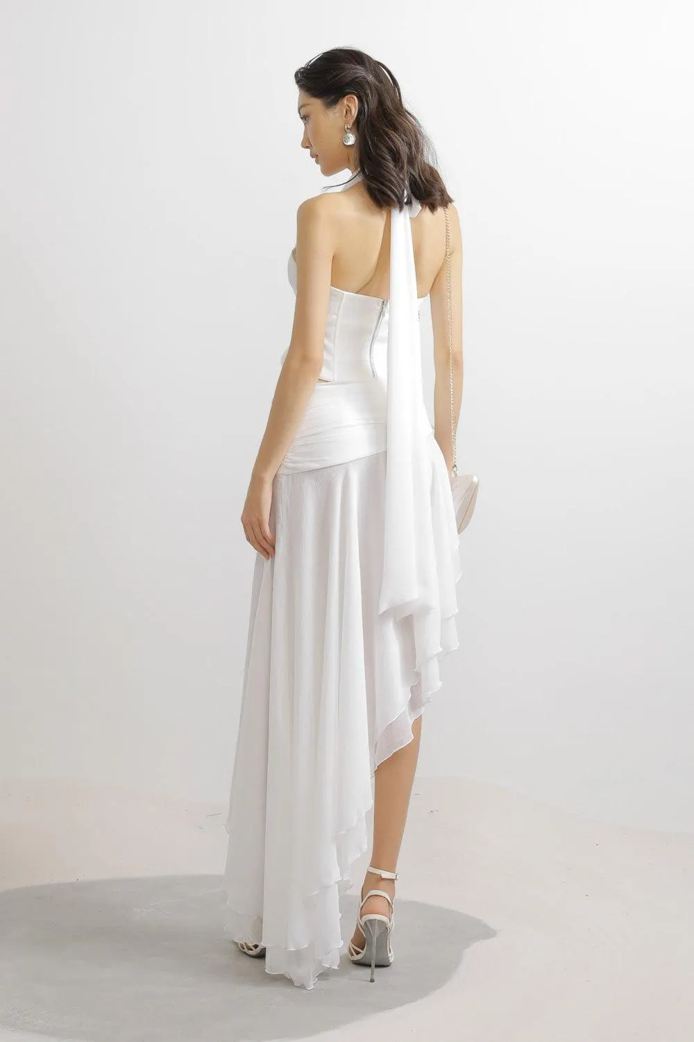 Gonzalez Asymmetric Layered Organza Voile Maxi Skirt