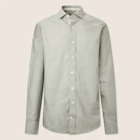 Hackett Cotton Linen Selvedge Shirt Green