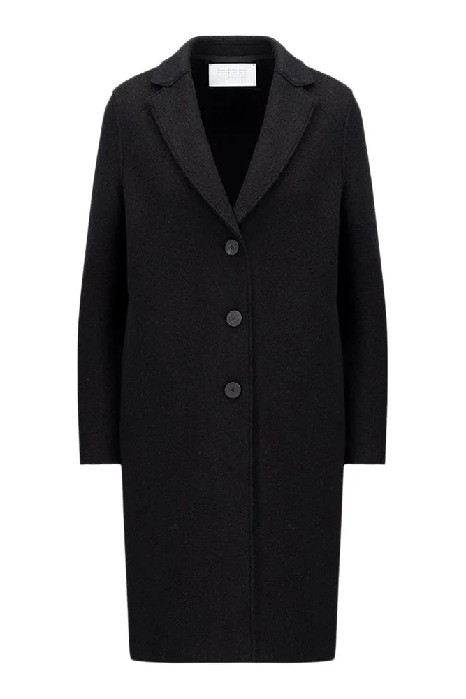 Harris Wharf London Wool Overcoat in Black