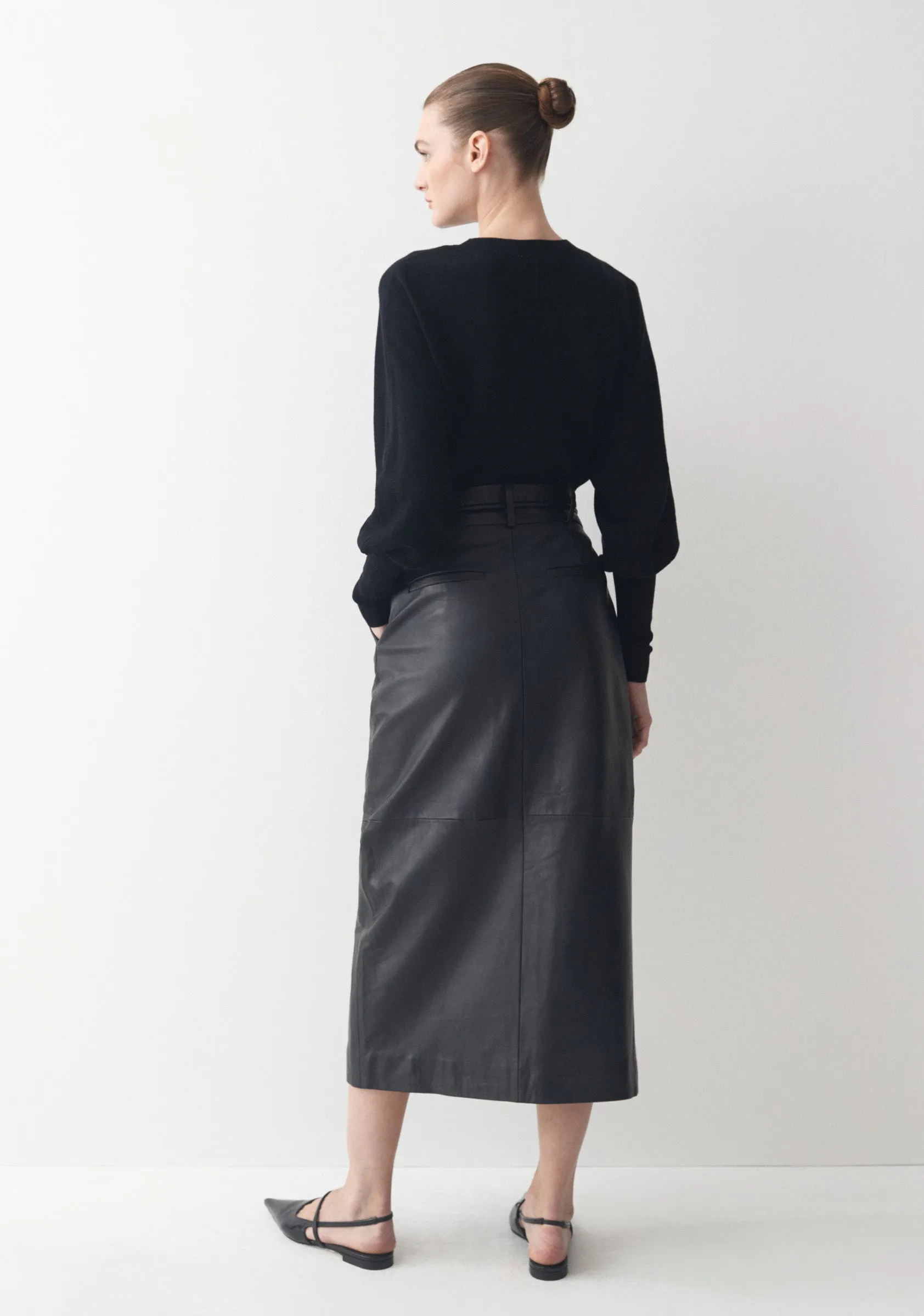 Harry Leather Skirt_Black