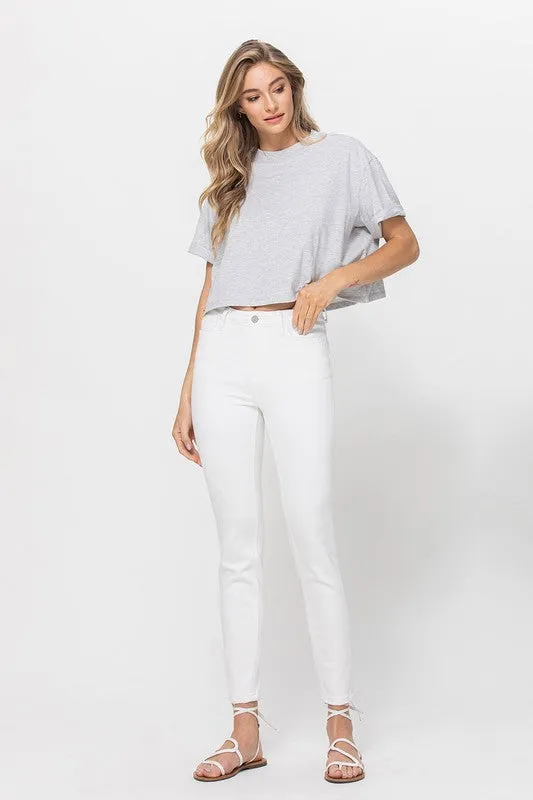 HIGH RISE SKINNY ANKLE LENGTH JEANS  (VINTAGE WHITE)