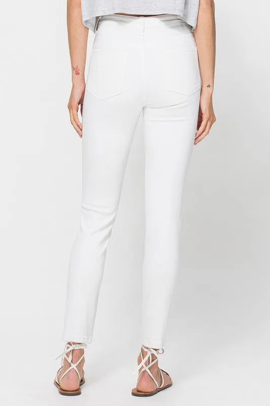 HIGH RISE SKINNY ANKLE LENGTH JEANS  (VINTAGE WHITE)