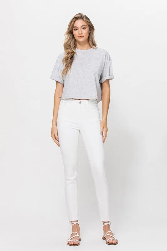 HIGH RISE SKINNY ANKLE LENGTH JEANS  (VINTAGE WHITE)