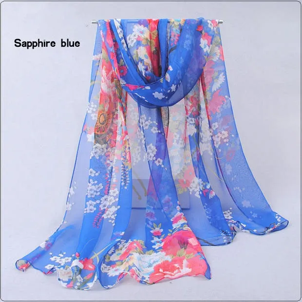 Hot wonderful flower long soft scarfs wrap shawl for elegant women han edition scarf scarves shawls