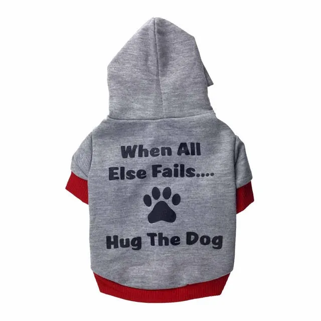 Hug The Dog Cute Soft Winter Hoodie For Small Dogs