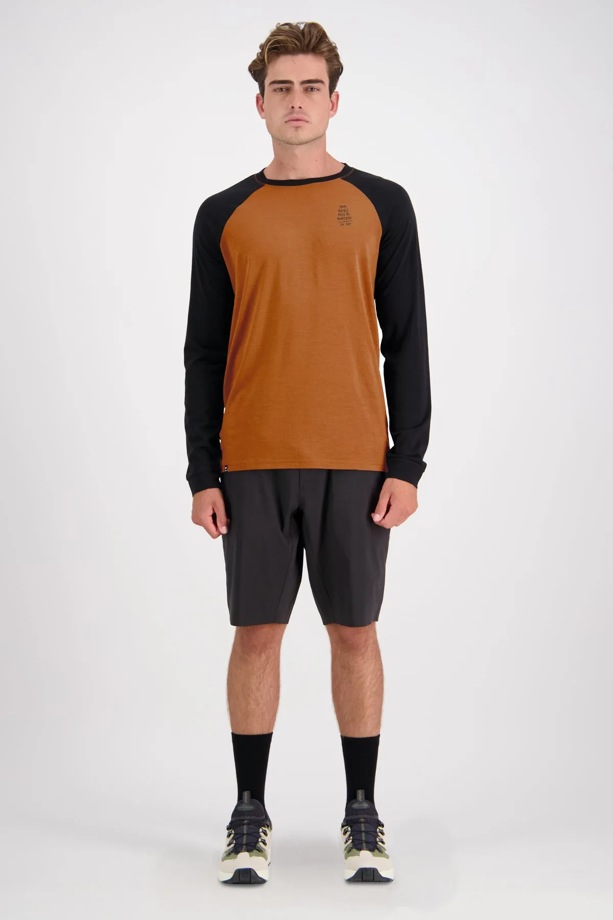 Icon Merino Raglan Long Sleeve - Black / Copper