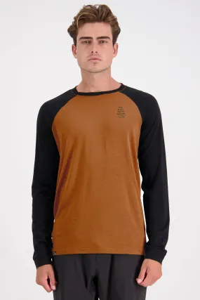 Icon Merino Raglan Long Sleeve - Black / Copper