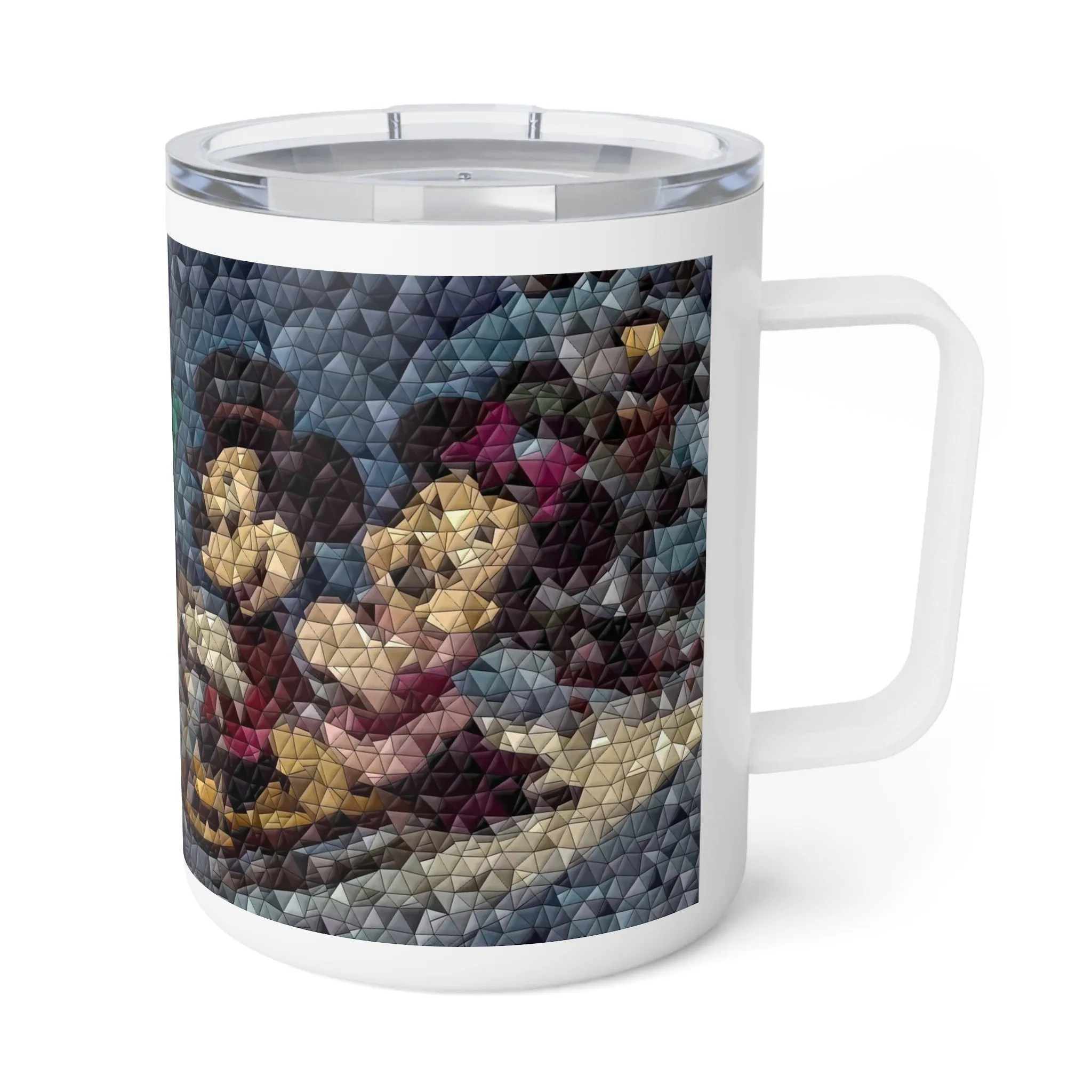 Insulated Coffee Mug, 10oz ... Mickey_N_Minnie Mouse & Pluto ... "A Winter Sleigh Ride" ... Original Works. Winter 2023 ...