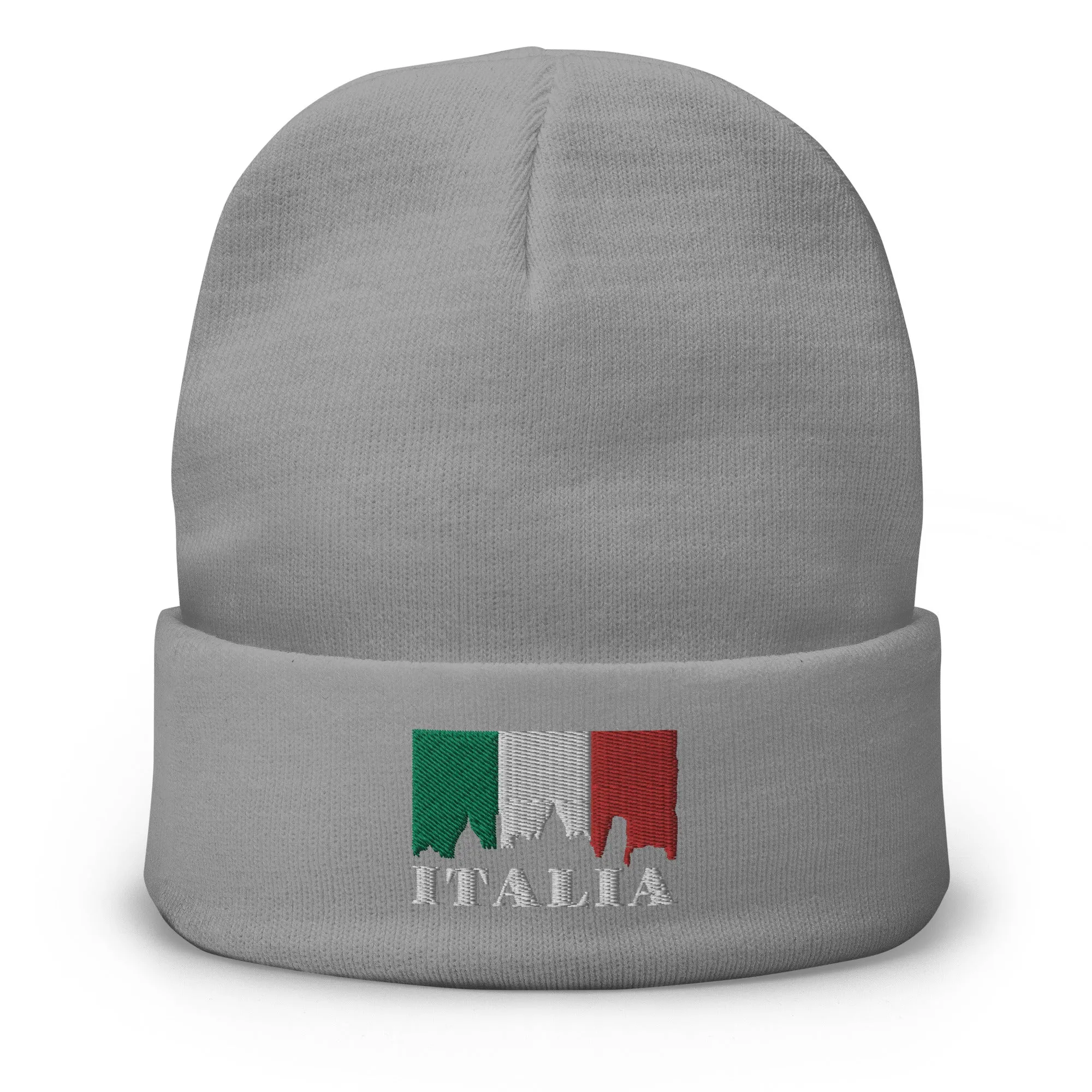 Italian Flag Embroidered Beanie