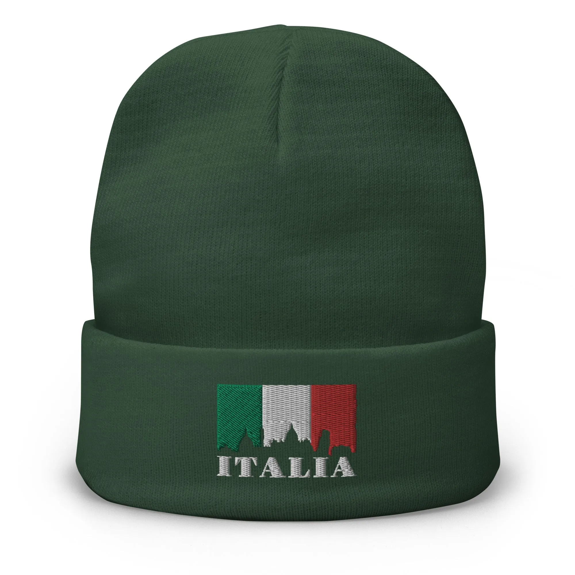 Italian Flag Embroidered Beanie