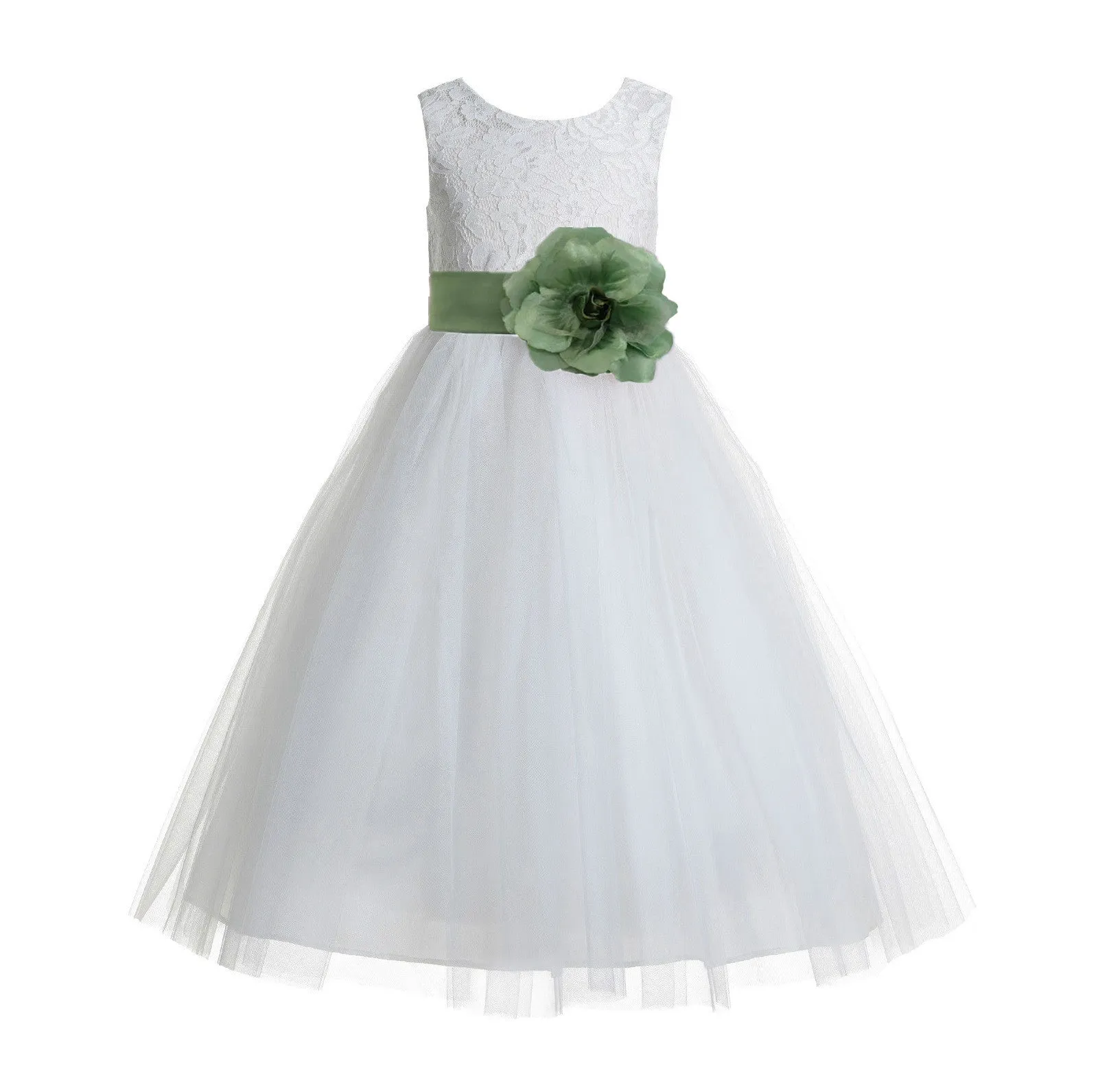 Ivory Floral Lace Heart Cutout Flower Girl Dress Communion Baptism Junior Bridesmaid Dress 172T(1)