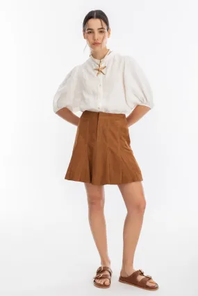 Juana Suede Skirt -  Tan