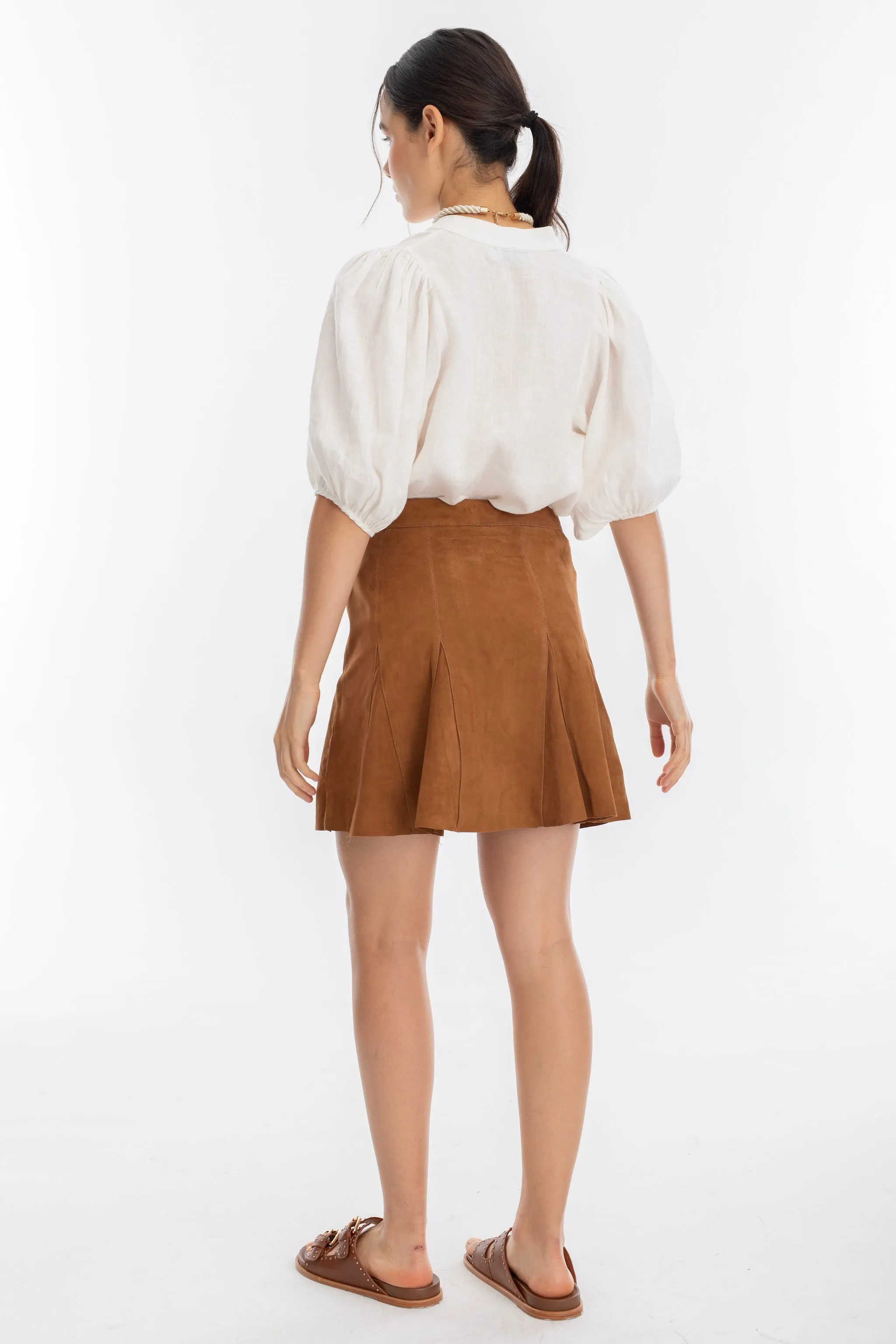 Juana Suede Skirt -  Tan