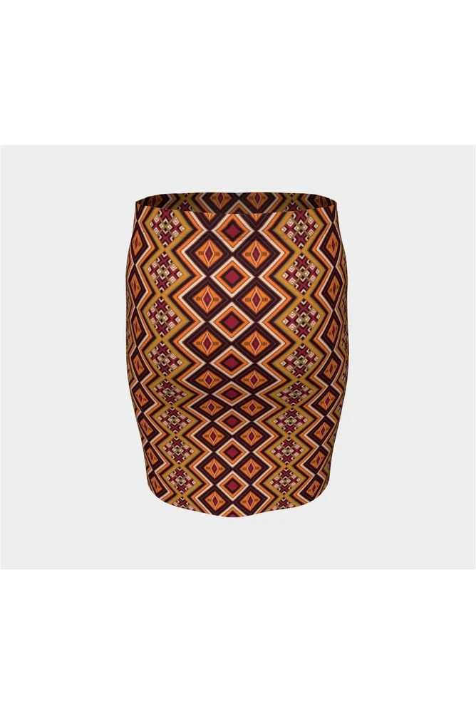 Kente Print Fitted Skirt