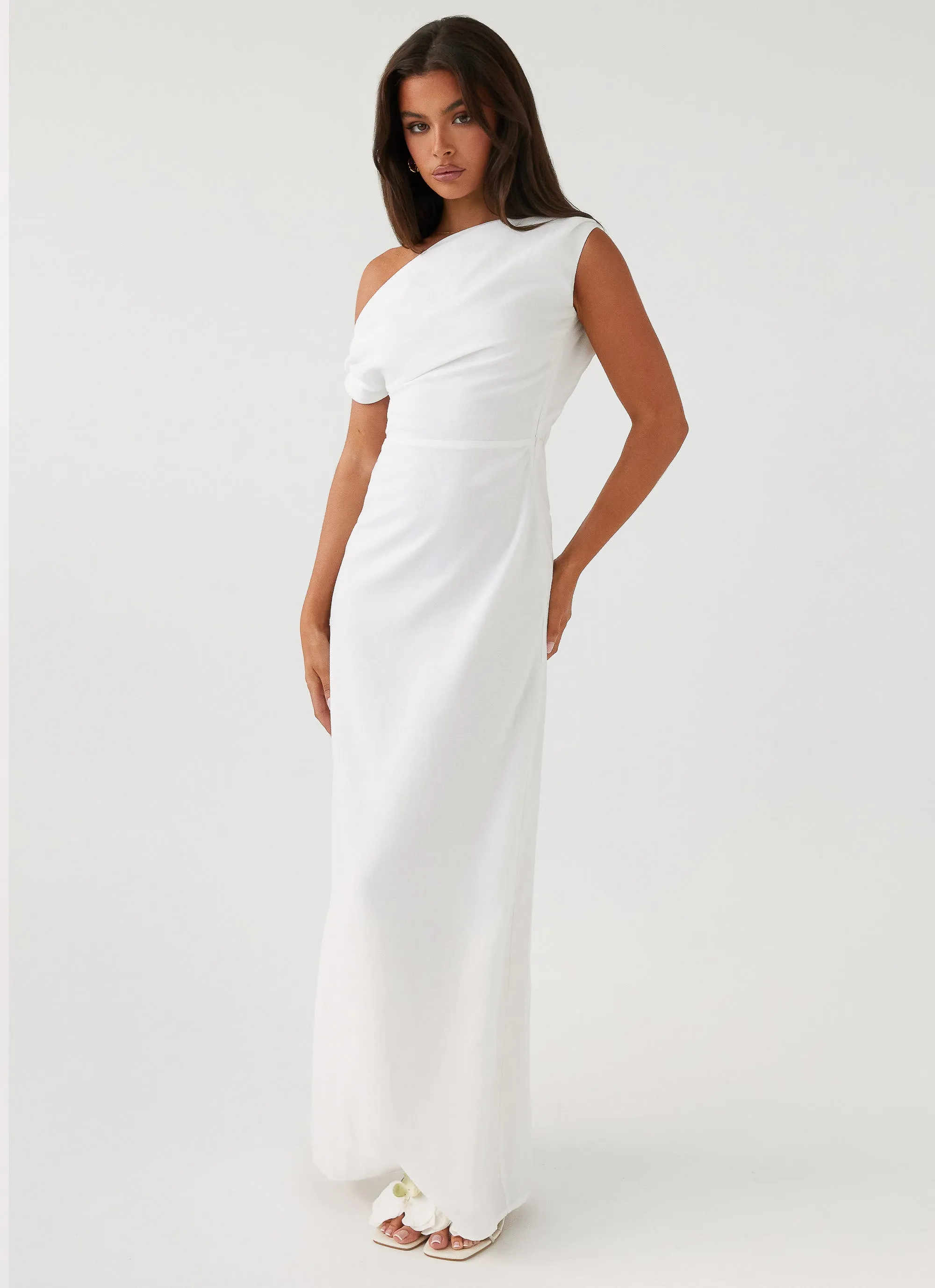 Lady Love Linen Maxi Dress - White