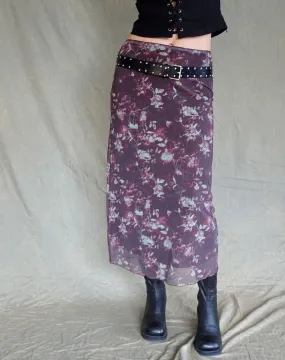 Lassie Maxi Skirt in Botanical Floral Brown