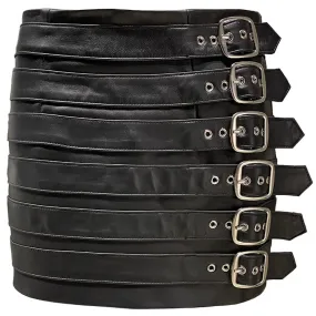 Leather Mini with Front Buckles