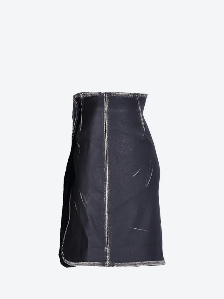 Leather wraparound skirt