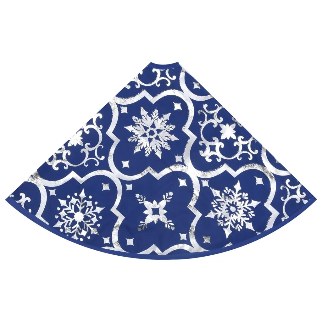 Luxury Christmas Tree Skirt with Sock Blue 122 cm Fabric