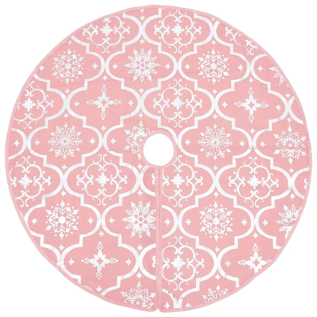 Luxury Christmas Tree Skirt with Sock Pink 90 cm Fabric