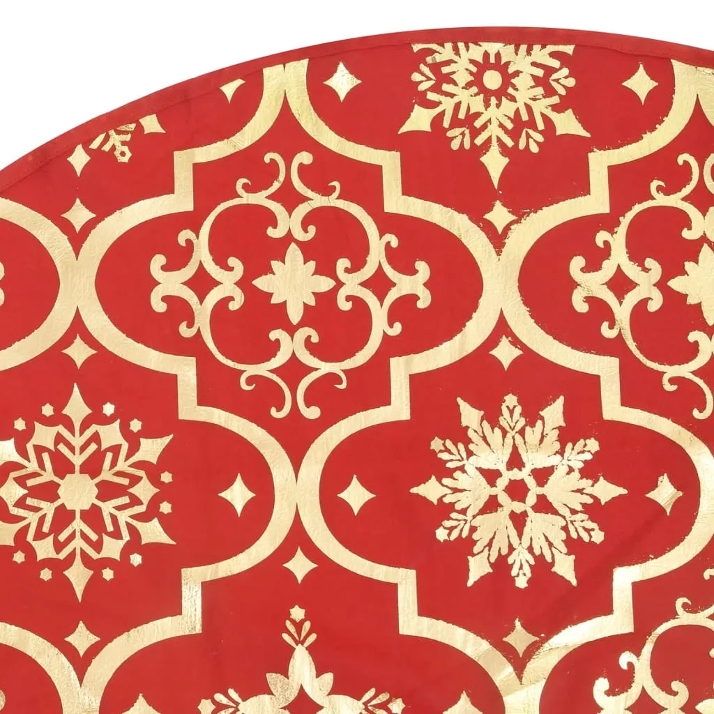 Luxury Christmas Tree Skirt with Sock Red 122 cm Fabric