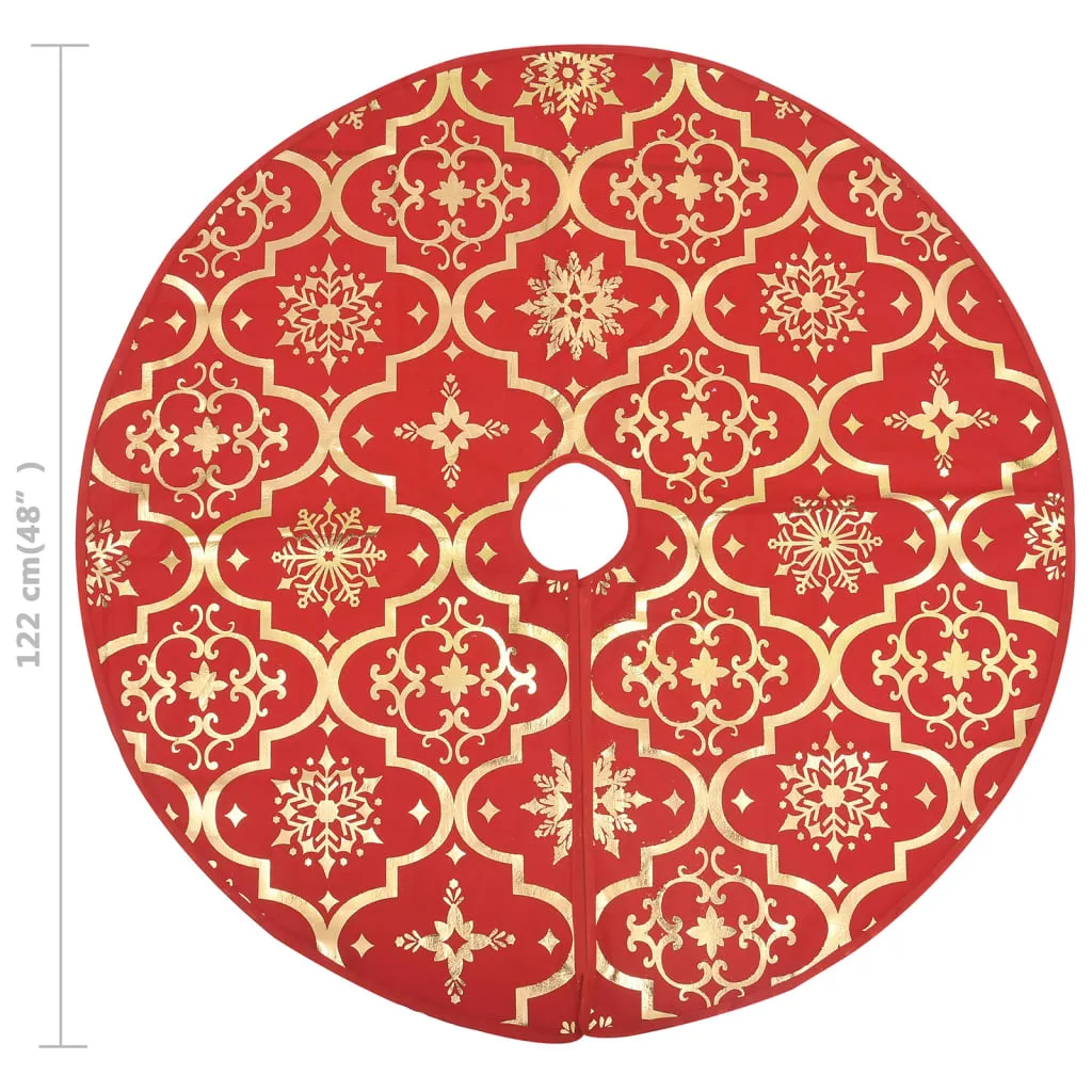 Luxury Christmas Tree Skirt with Sock Red 122 cm Fabric