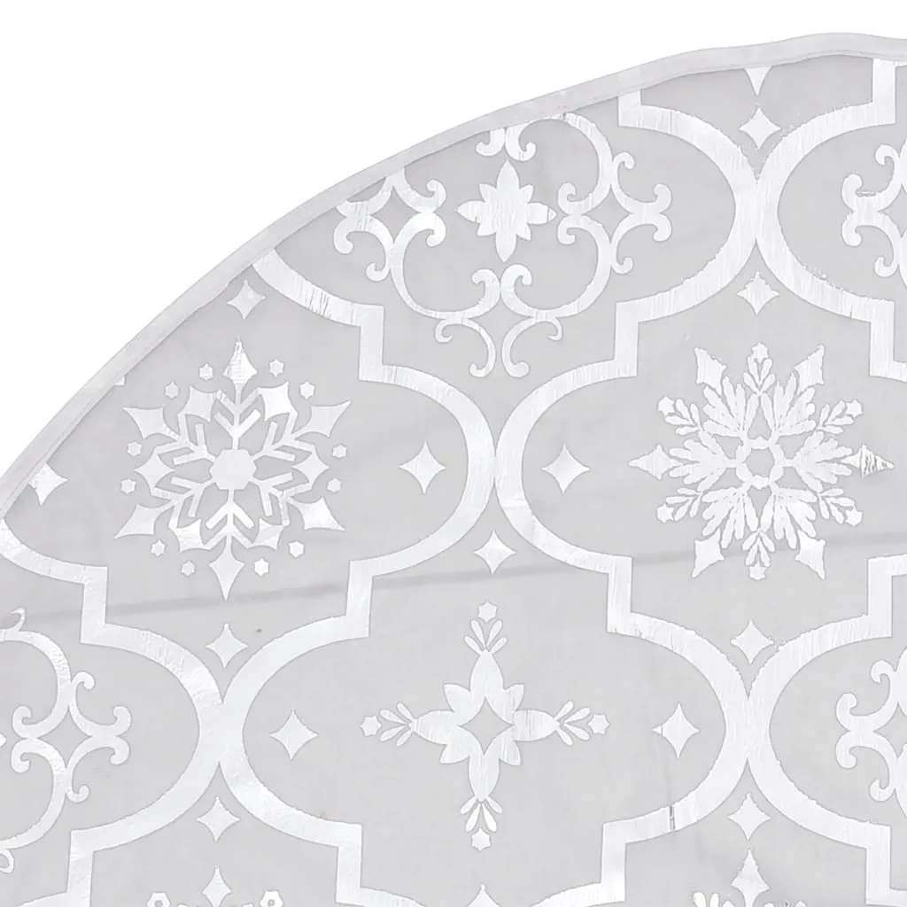 Luxury Christmas Tree Skirt with Sock White 122 cm Fabric