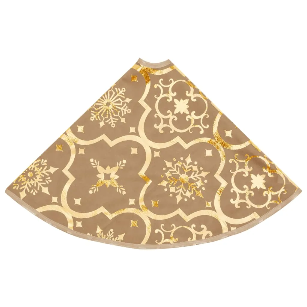 Luxury Christmas Tree Skirt with Sock Yellow 122 cm Fabric