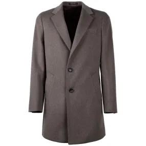 Made in Italy Elegant Virgin Wool Men's Brown Coat