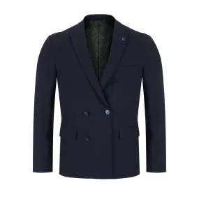 Massimo Navy Double-Breasted Jacket