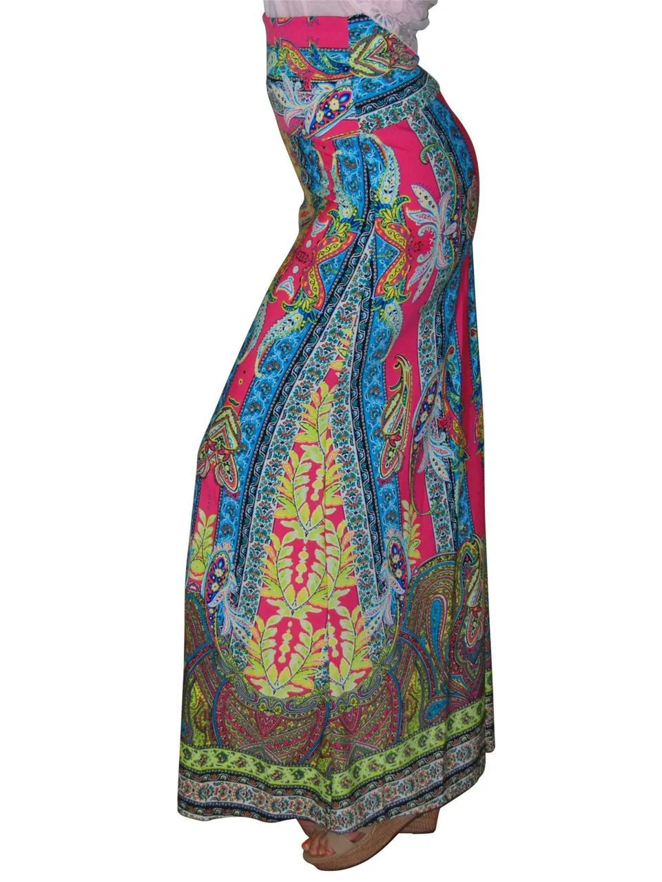 Maxi Skirt Greek Paisley Pink Blue