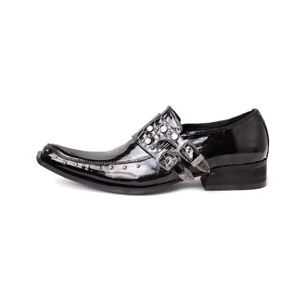 Men Pointed Monk Strap Shoes