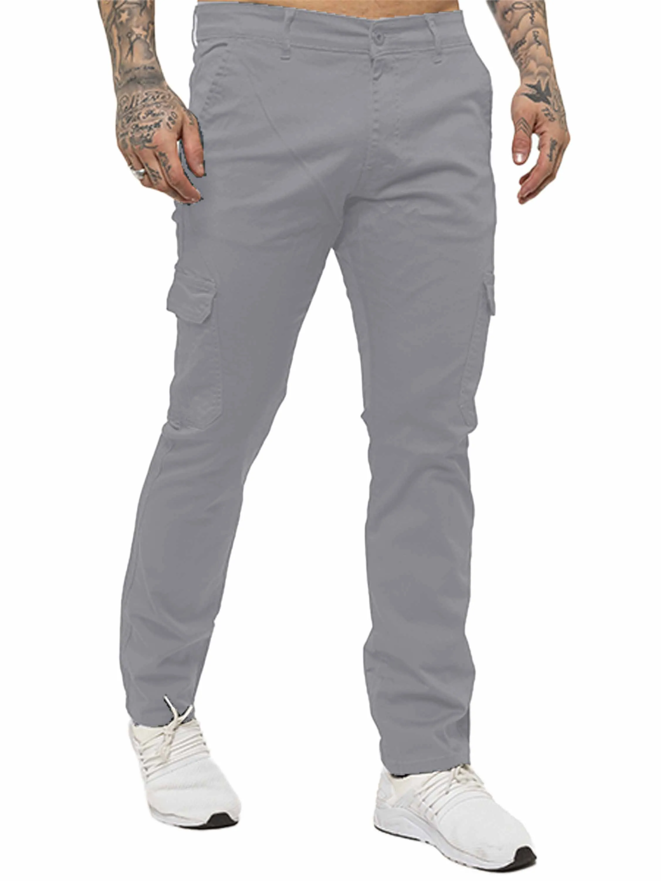 Mens Cargo Combat Slim Fit Trousers | Enzo Designer Menswear