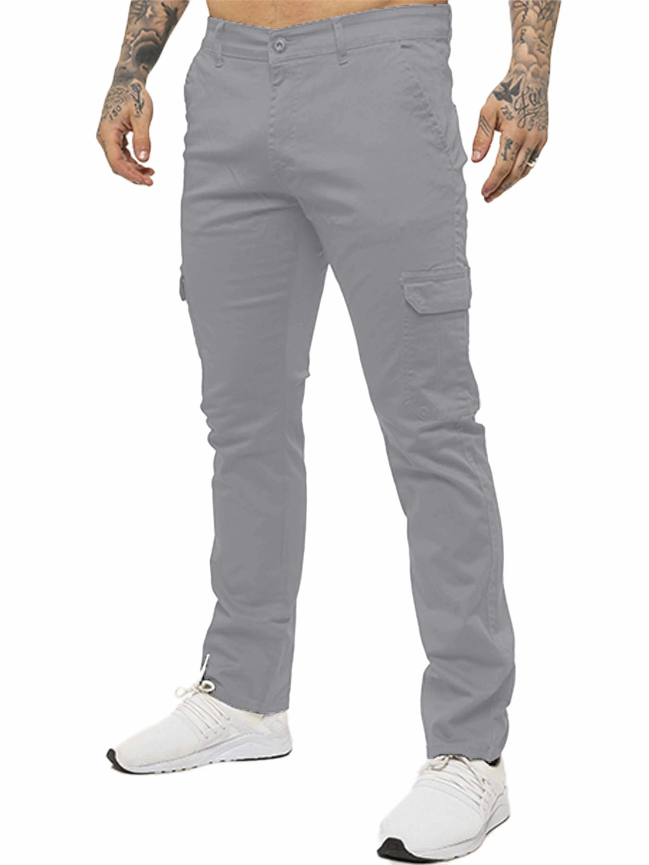 Mens Cargo Combat Slim Fit Trousers | Enzo Designer Menswear