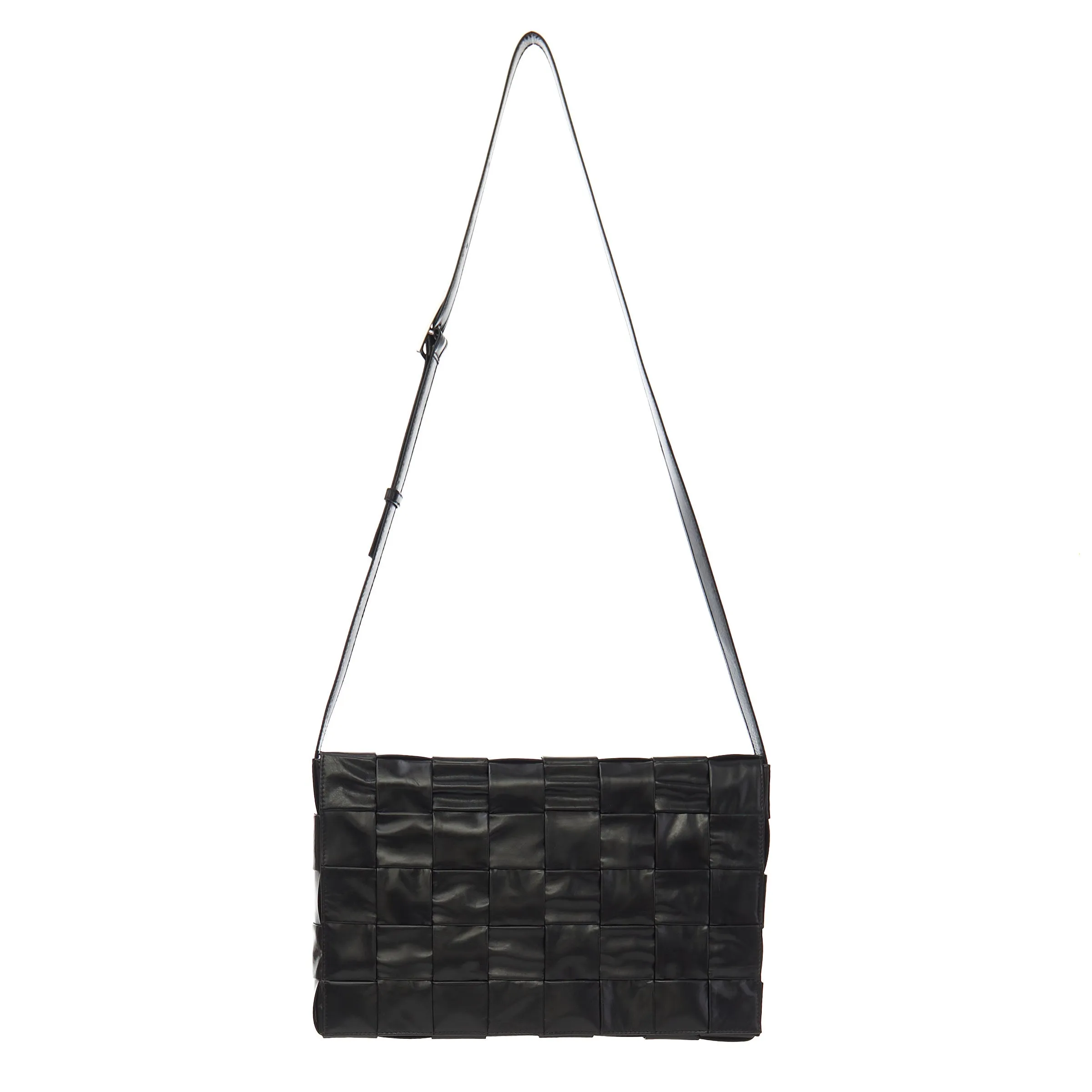 Men's Cross-Body Cassette Bag In Black Maxi Intreccio Leather